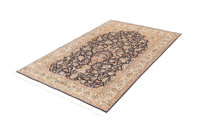 Kashmir Orientteppich 122 × 189 cm, Seide, handgeknüpft