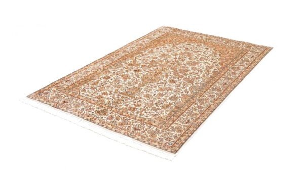 Kashmir Orientteppich 126 × 191 cm, Seide, handgeknüpft
