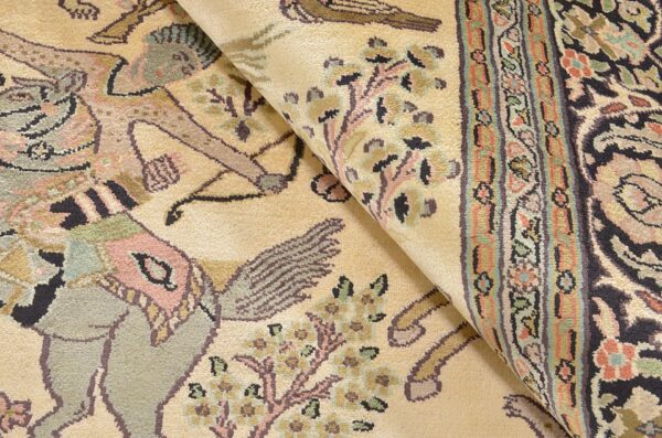 Kashmir Orientteppich 143 × 207 cm, Seide, handgeknüpft edel