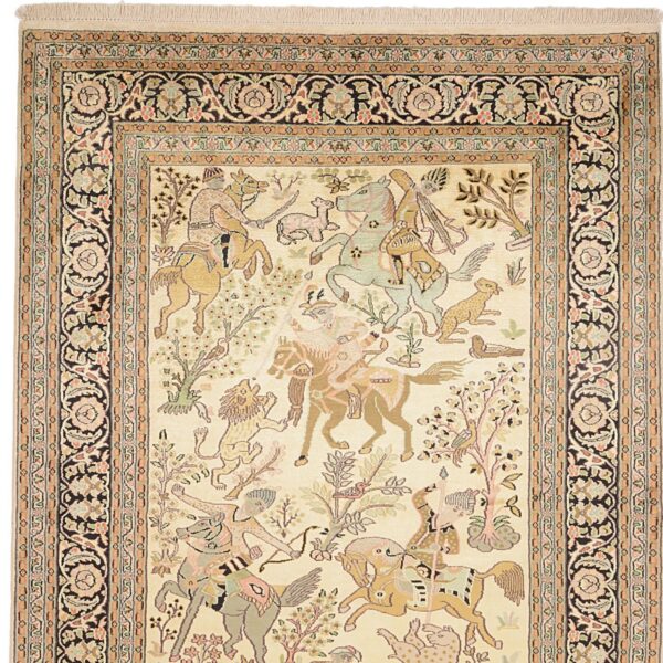 Kashmir Orientteppich 143 × 207 cm, Seide, handgeknüpft edel