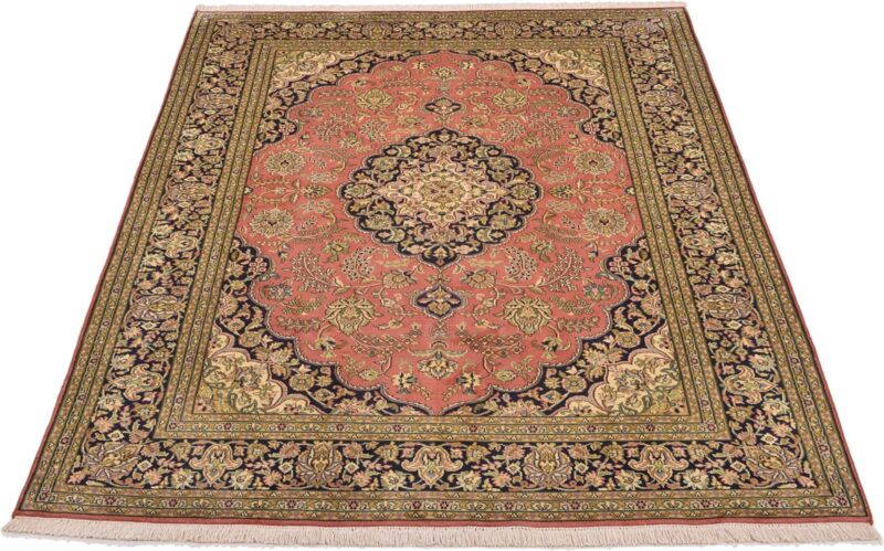 Kashmir Orientteppich 151 × 223 cm, Seide, handgeknüpft