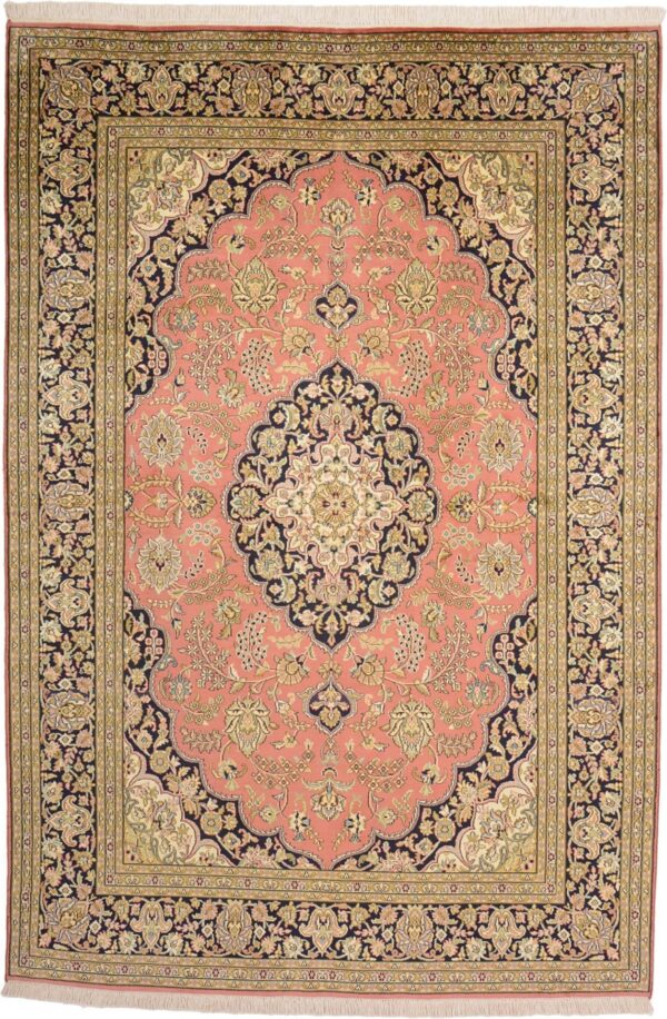 Kashmir Orientteppich 151 × 223 cm, Seide, handgeknüpft