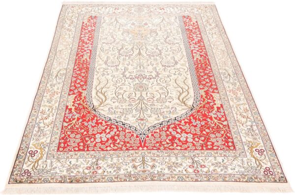 Kashmir Orientteppich 153 × 217 cm, Seide, handgeknüpft