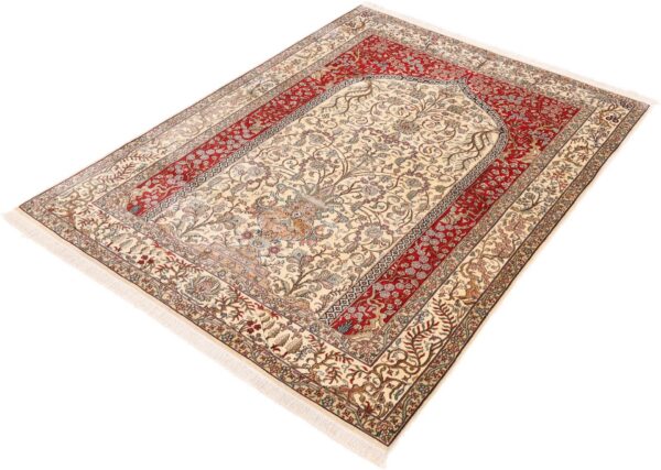 Kashmir Orientteppich 153 × 217 cm, Seide, handgeknüpft