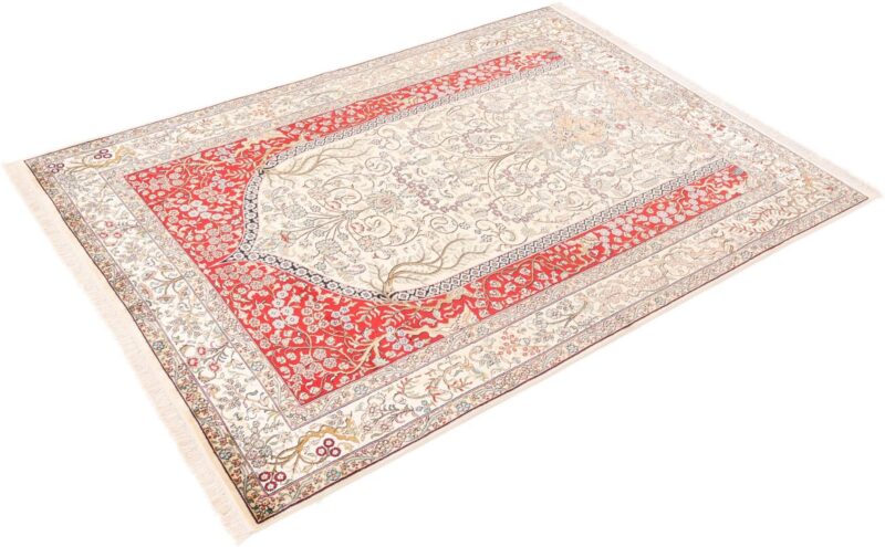 Kashmir Orientteppich 153 × 217 cm, Seide, handgeknüpft