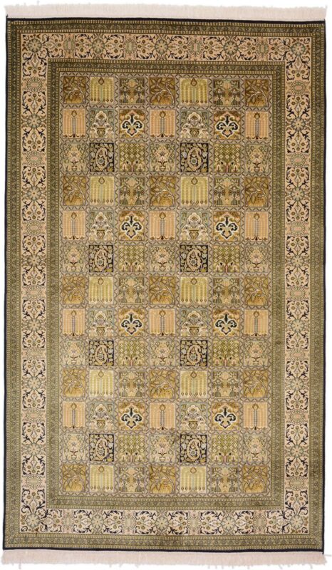Kashmir Orientteppich 153 × 255 cm, Seide, handgeknüpft Pastell