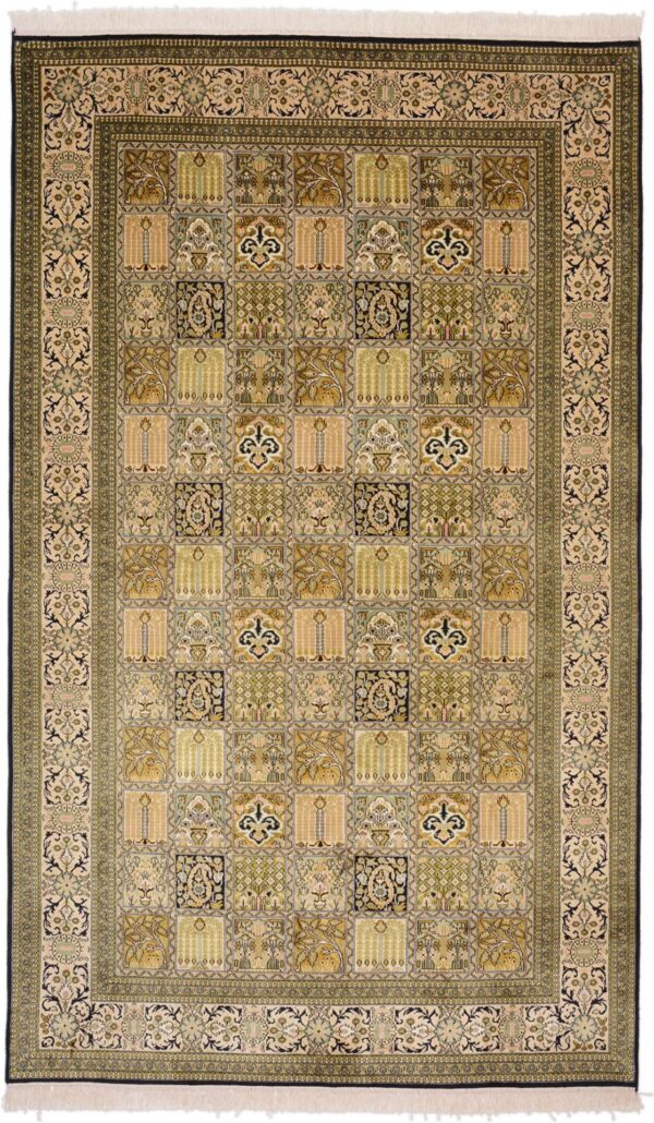 Kashmir Orientteppich 153 × 255 cm, Seide, handgeknüpft Pastell
