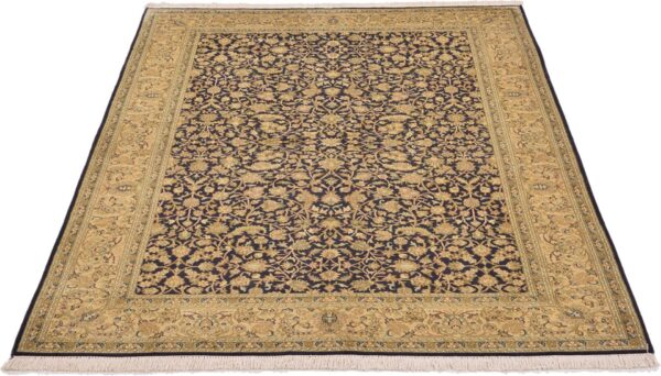 Kashmir Orientteppich 154 × 208 cm, Seide, handgeknüpft Pastell