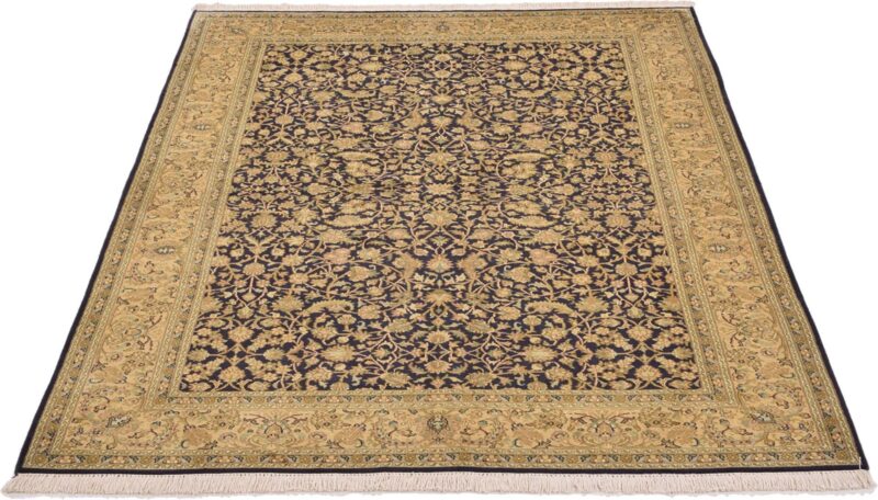 Kashmir Orientteppich 154 × 208 cm, Seide, handgeknüpft Pastell