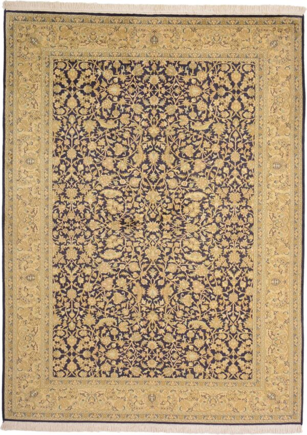 Kashmir Orientteppich 154 × 208 cm, Seide, handgeknüpft Pastell