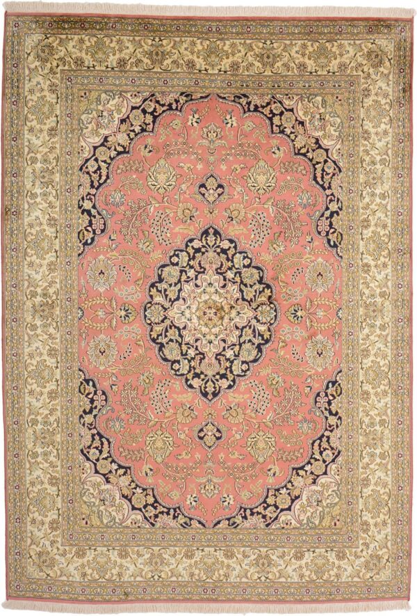 Kashmir Orientteppich 154 × 221 cm, Seide, handgeknüpft