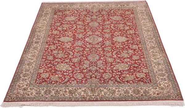 Kashmir Orientteppich 157 × 217 cm, Seide, handgeknüpft fein