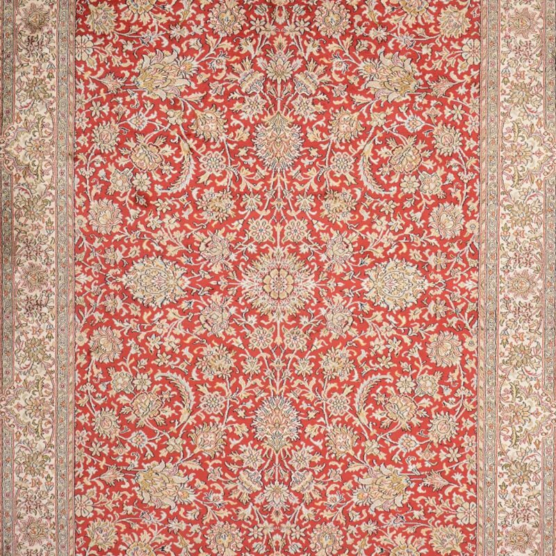 Kashmir Orientteppich 157 × 217 cm, Seide, handgeknüpft fein