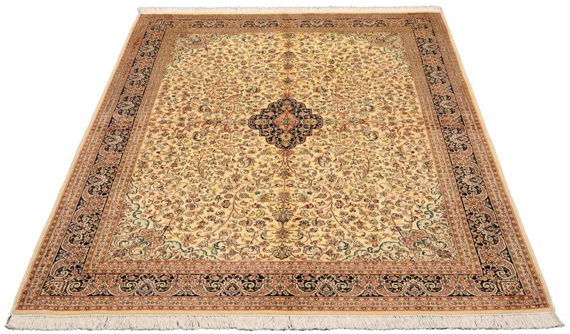 Kashmir Orientteppich 157 × 223 cm, Seide, handgeknüpft