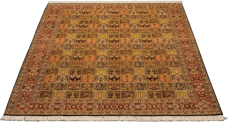 Kashmir Orientteppich 158 × 213 cm, Seide, handgeknüpft