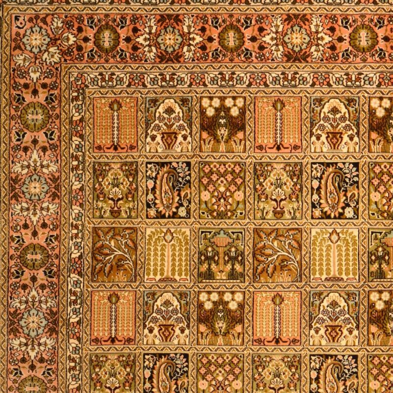 Kashmir Orientteppich 158 × 213 cm, Seide, handgeknüpft