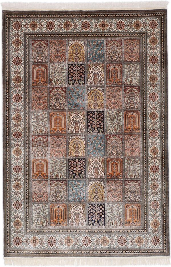 Kashmir Orientteppich 162 × 241 cm, Seide, handgeknüpft