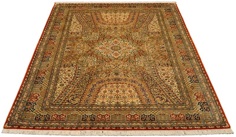 Kashmir Orientteppich 165 × 255 cm, Seide, handgeknüpft