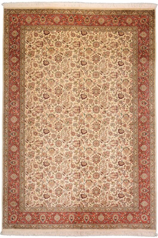 Kashmir Orientteppich 166 × 242 cm, Seide, handgeknüpft edel