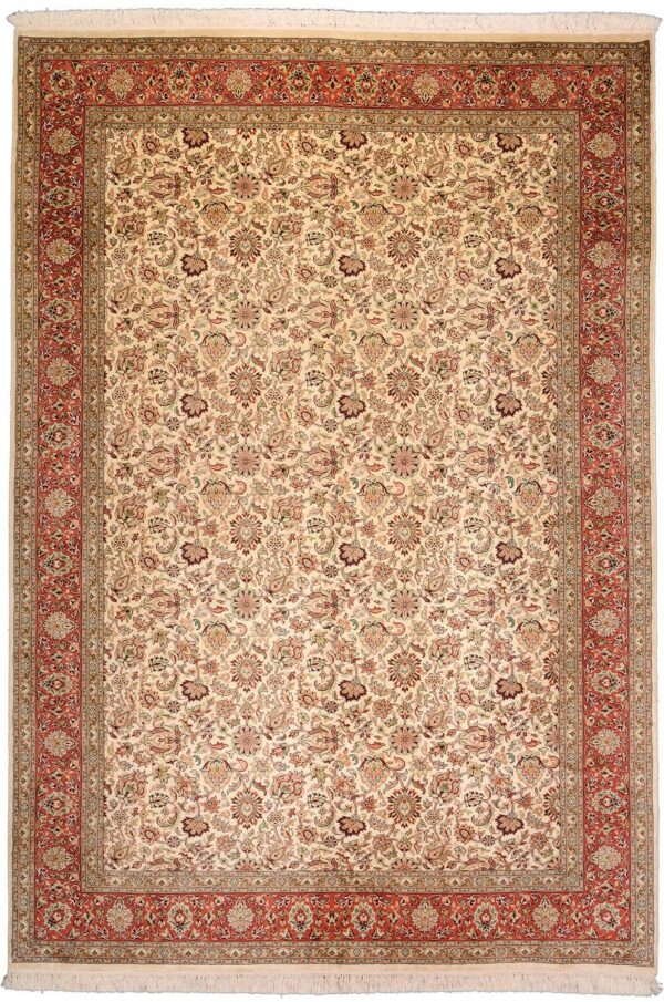 Kashmir Orientteppich 166 × 242 cm, Seide, handgeknüpft edel