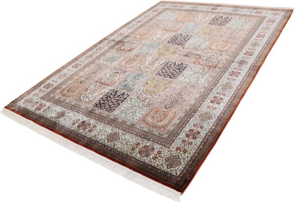 Kashmir Orientteppich 168 × 245 cm, Seide, handgeknüpft