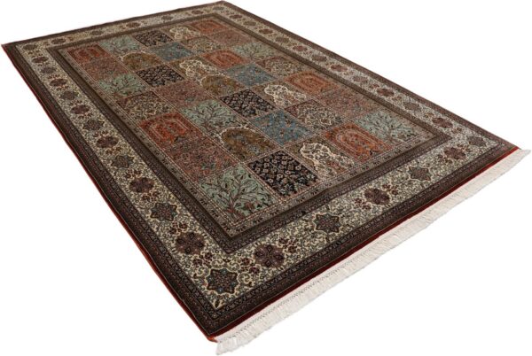 Kashmir Orientteppich 168 × 245 cm, Seide, handgeknüpft