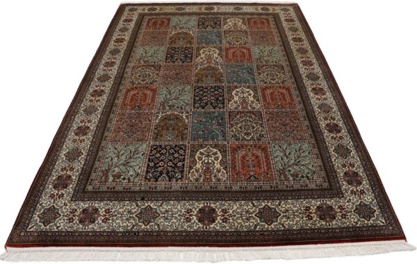 Kashmir Orientteppich 168 × 245 cm, Seide, handgeknüpft