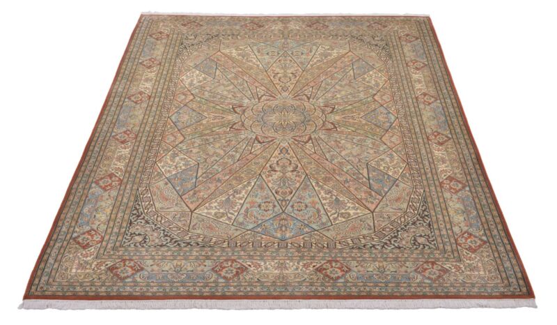 Kashmir Orientteppich 168 × 255 cm, Seide, handgeknüpft