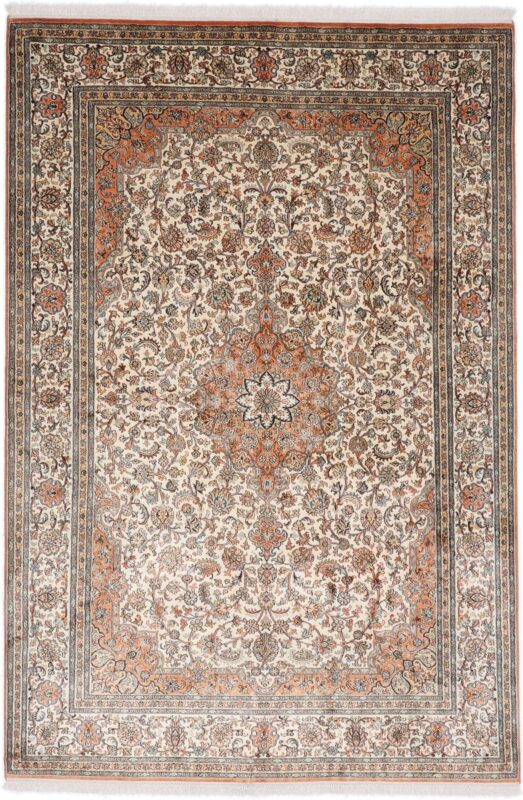 Kashmir Orientteppich 169 × 254 cm, Seide, handgeknüpft