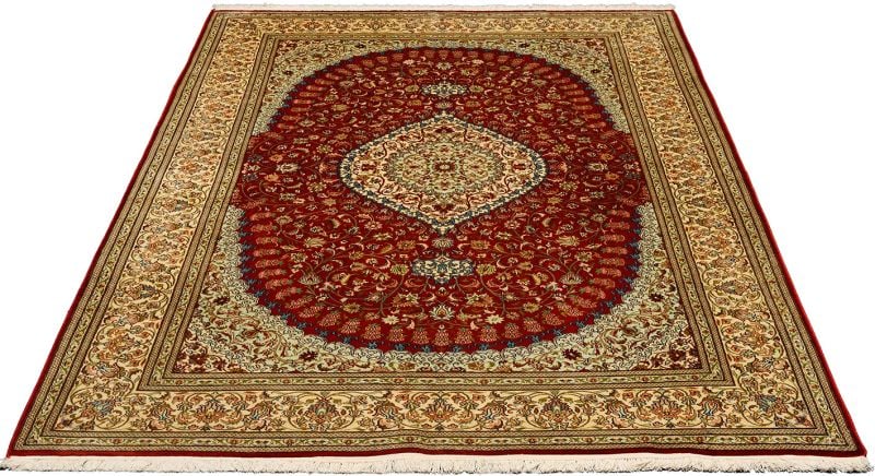 Kashmir Orientteppich 169 × 255 cm, Seide, handgeknüpft Pastell