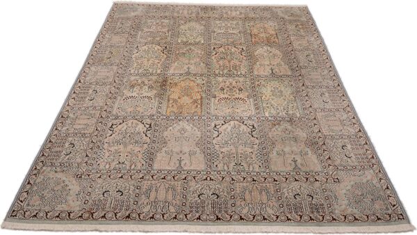 Kashmir Orientteppich 170 × 240 cm, Seide, handgeknüpft