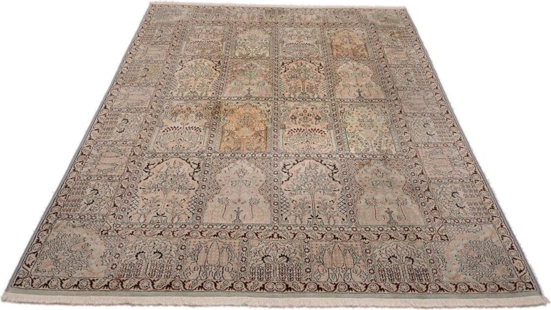 Kashmir Orientteppich 170 × 240 cm, Seide, handgeknüpft