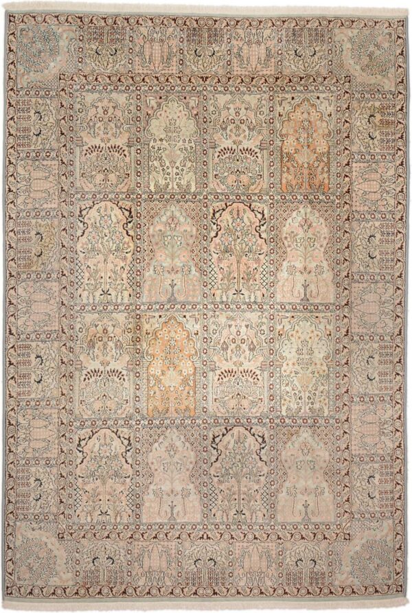 Kashmir Orientteppich 170 × 240 cm, Seide, handgeknüpft