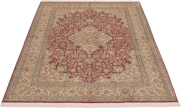 Kashmir Orientteppich 170 × 243 cm, Seide, handgeknüpft Pastell