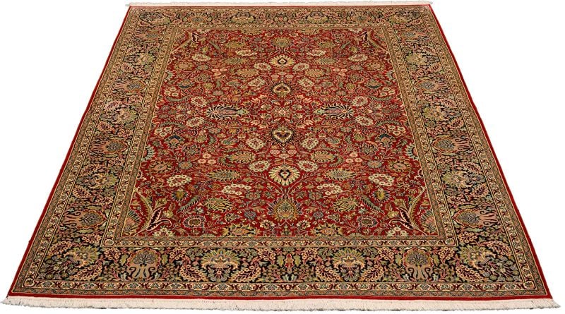 Kashmir Orientteppich 170 × 249 cm, Seide, handgeknüpft Pastell