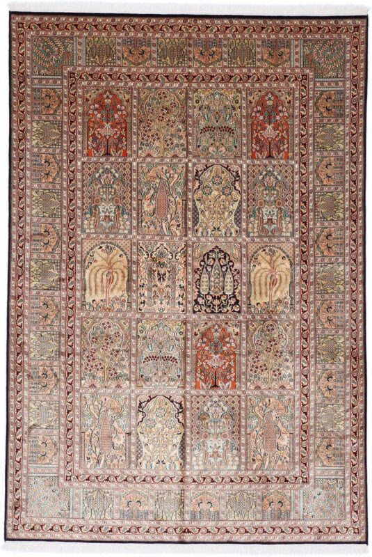 Kashmir Orientteppich 170 × 250 cm, Seide, handgeknüpft