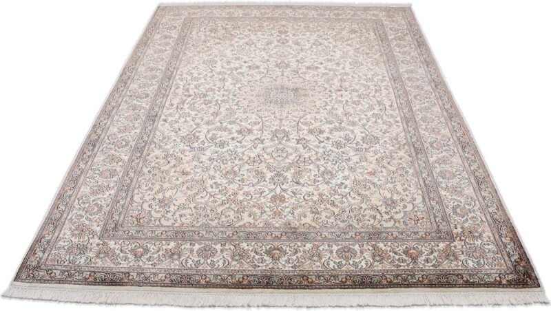 Kashmir Orientteppich 171 × 243 cm, Seide, handgeknüpft Pastell