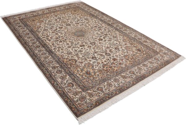 Kashmir Orientteppich 171 × 243 cm, Seide, handgeknüpft Pastell