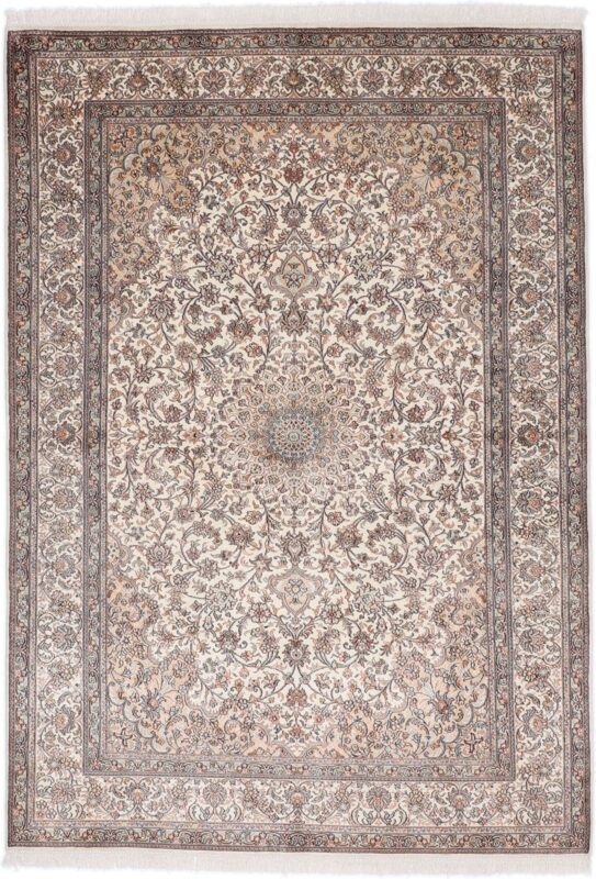 Kashmir Orientteppich 171 × 243 cm, Seide, handgeknüpft Pastell