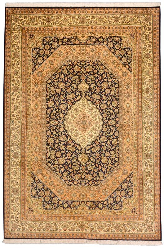 Kashmir Orientteppich 171 × 252 cm, Seide, handgeknüpft