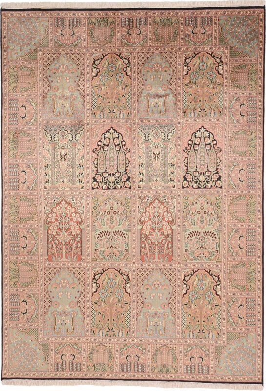 Kashmir Orientteppich 173 × 246 cm, Seide, handgeknüpft