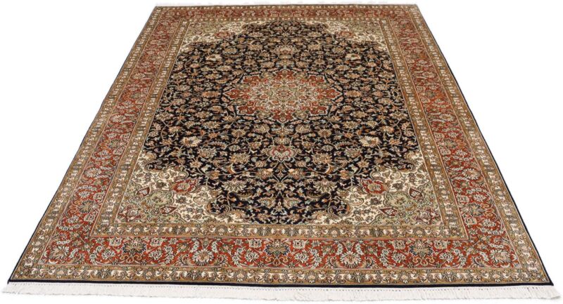 Kashmir Orientteppich 175 × 245 cm, Seide, handgeknüpft