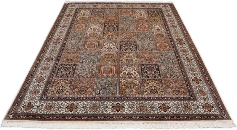 Kashmir Orientteppich 175 × 246 cm, Seide, handgeknüpft