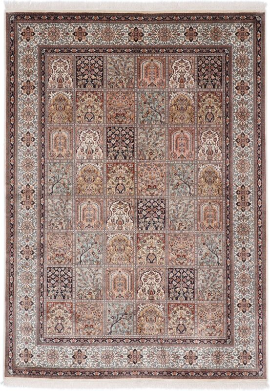 Kashmir Orientteppich 175 × 246 cm, Seide, handgeknüpft