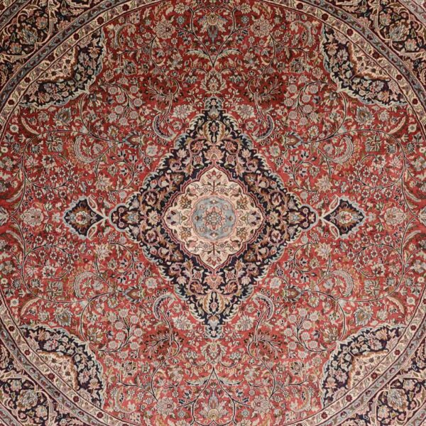 Kashmir Orientteppich 180 × 180 cm, Seide, handgeknüpft