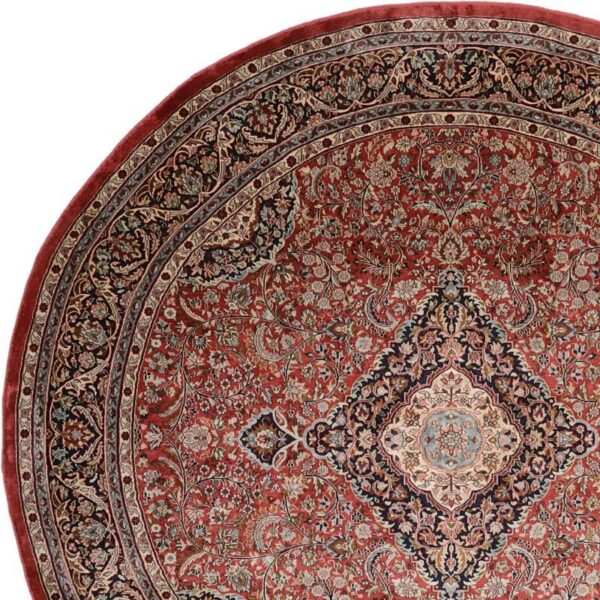 Kashmir Orientteppich 180 × 180 cm, Seide, handgeknüpft