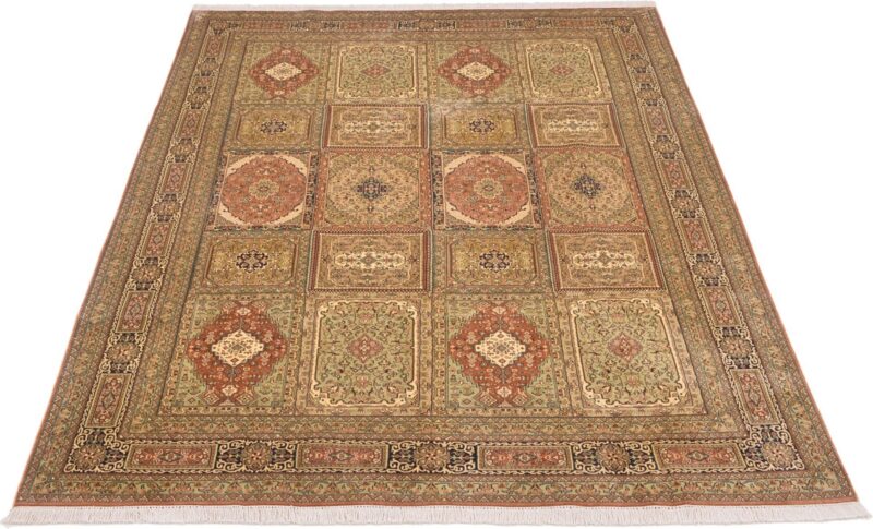 Kashmir Orientteppich 182 × 270 cm, Seide, handgeknüpft