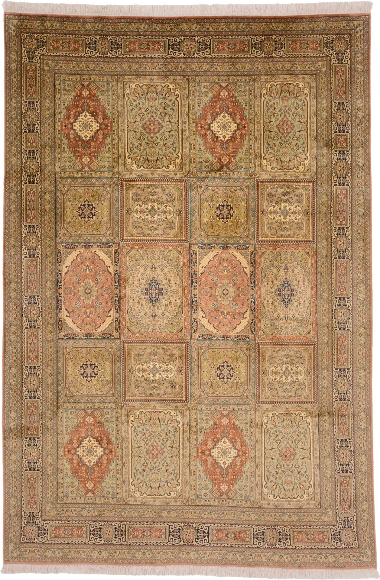 Kashmir Orientteppich 182 × 270 cm, Seide, handgeknüpft