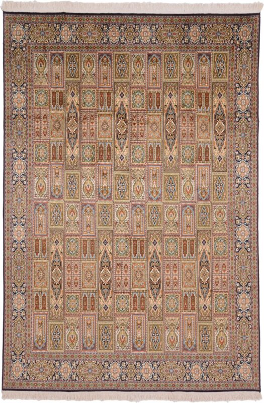 Kashmir Orientteppich 183 × 269 cm, Seide, handgeknüpft