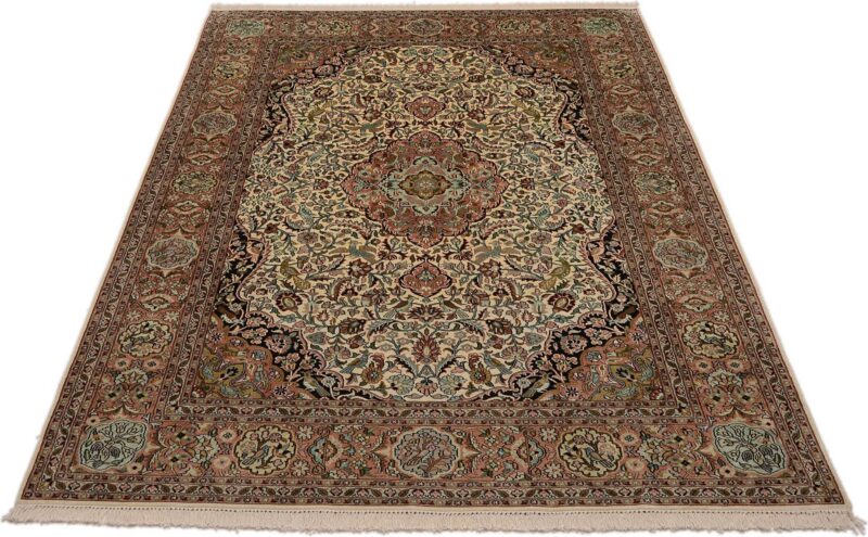 Kashmir Orientteppich 184 × 269 cm, Seide, handgeknüpft